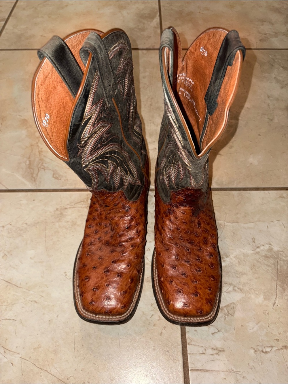 Dan Post Men’s Calhoun DP4533 Full Quill Ostrich Western Boots size 8